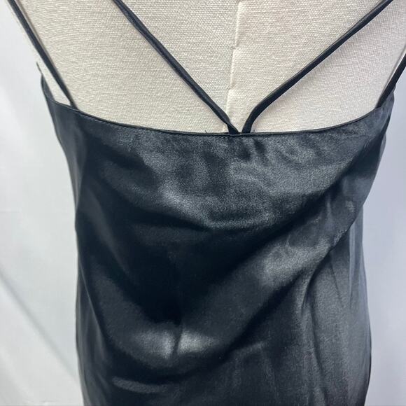 Vintage 80's Slip Dress Intimate Concepts by Terry Russo Women M Black Lace Maxi - Picture 7 of 13